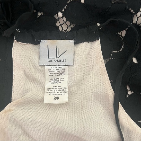 Anthropologie Liv Los Angeles Black Eyelet Floral Lace Boho Halter Top Small - Picture 7 of 9